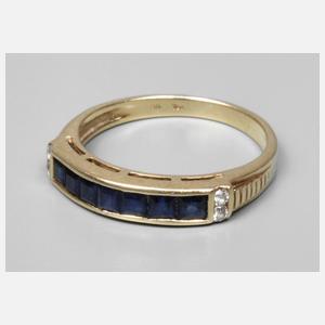 Saphirring mit Brillanten