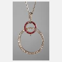 Anhänger besetzt mit Diamanten und Rubinen111