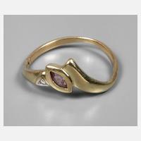 Goldring Rubin mit Brillant111