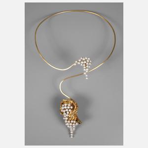 Designerhalsreif mit Perlen