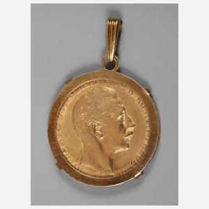 Münzanhänger Gold 20 M, Wilhelm II., 1893