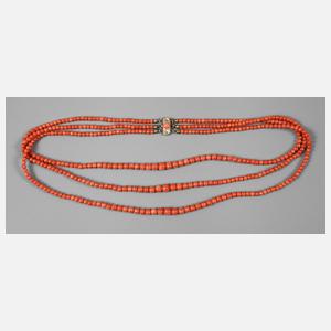 Dreireihiges Korallencollier