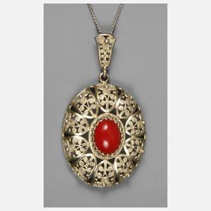 Anhänger Filigranarbeit mit Koralle