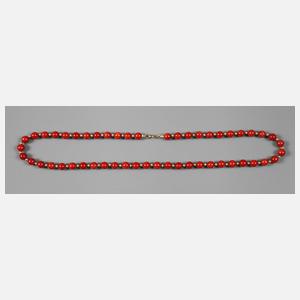 Korallenkette mit Goldzwischenteilen