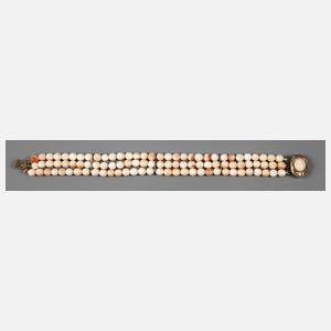 Dreireihiges Korallenarmband