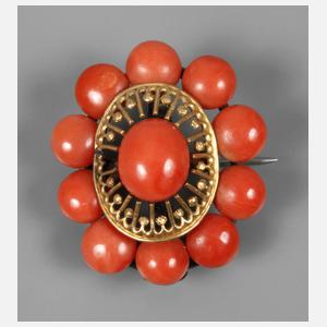 Biedermeierbrosche mit Koralle