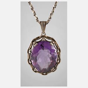 Amethystanhänger mit Kette