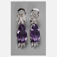 Paar Amethystohrhänger mit Brillantbesatz111