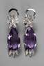 Paar Amethystohrhänger mit Brillantbesatz