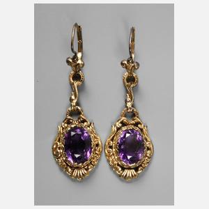 Paar Ohrhänger mit Amethyst