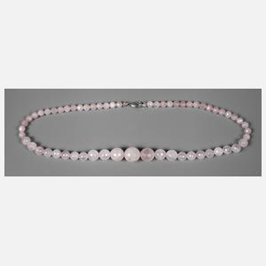 Collier aus facettierten Rosenquarz