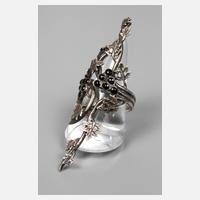 Ring mit Onyx und Weinlaubdekor111