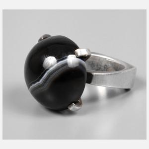Moderner Silberring mit Achat