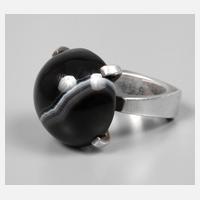 Moderner Silberring mit Achat111