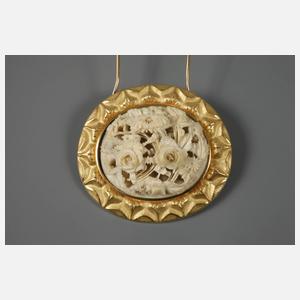 Goldcollier mit feinster Elfenbeinschnitzerei
