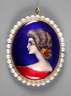 Anhänger Emailmalerei mit Perlenbesatz