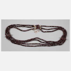 Mehrreihiges Granatcollier Böhmen