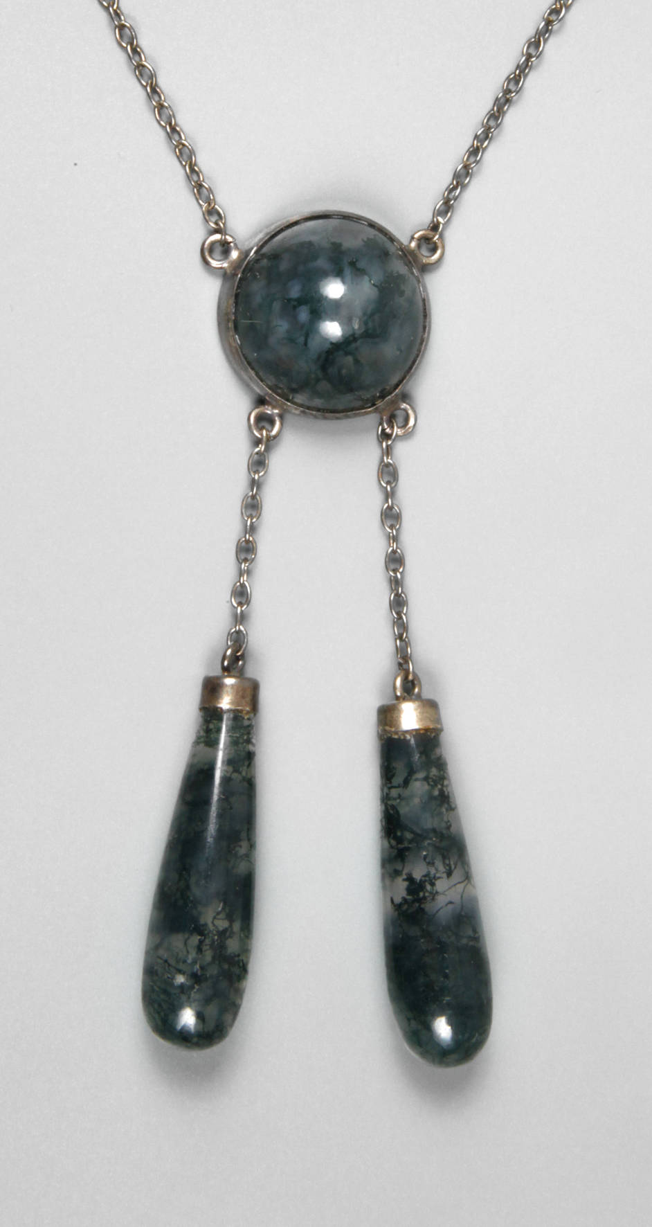 Silbercollier mit Moosachat