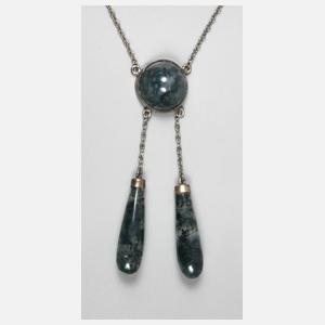 Silbercollier mit Moosachat