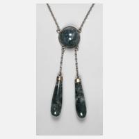 Silbercollier mit Moosachat111