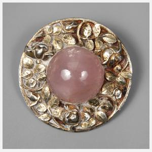 Brosche mit Rosenquarz