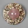 Brosche mit Rosenquarz