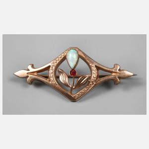 Jugendstilbrosche Gold