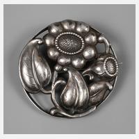 Silberbrosche mit Blütendekor111