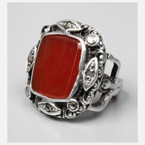 Außergewöhnlicher Silberring mit Karneol