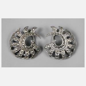 Paar Ohrclips mit Markasiten