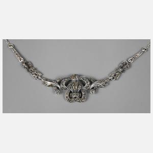 Silbercollier mit Markasitbesatz
