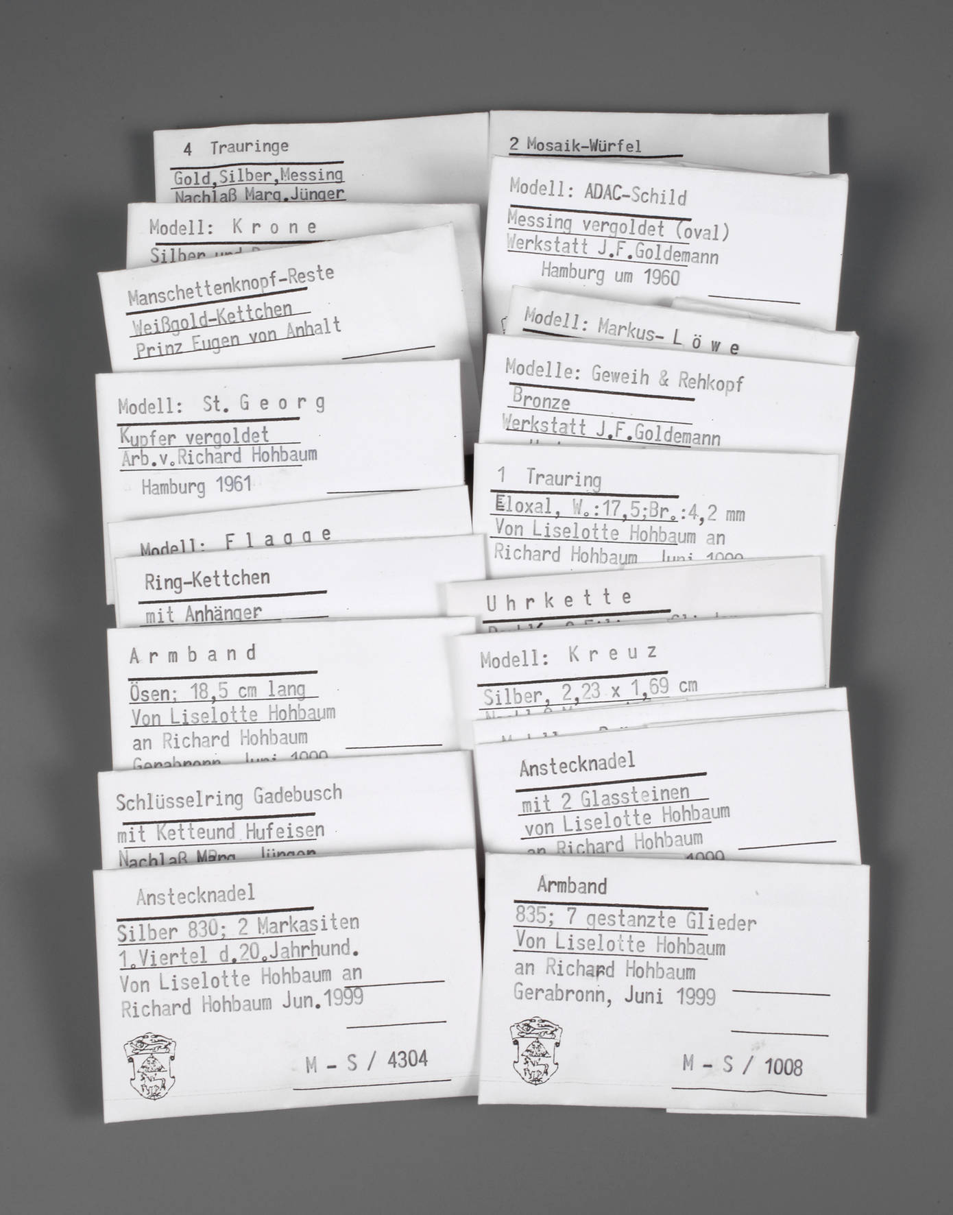 Konvolut Schmuckteile aus Goldschmiedenachlass