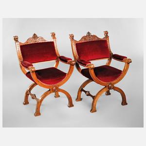 Paar Scherenstühle Historismus