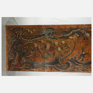 Paar spätbarocke Ledertapeten