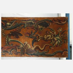 Paar spätbarocke Ledertapeten