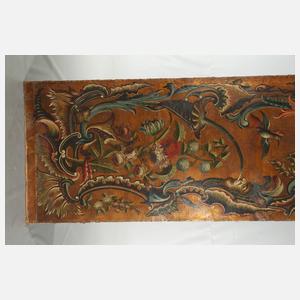 Paar spätbarocke Ledertapeten