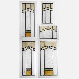 Großes Konvolut Ornamentglasscheiben