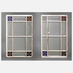 Paar Ätzglasscheiben