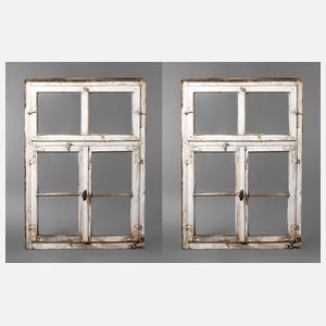 Paar Weichholzfenster