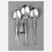 Vier skandinavische Besteckteile Silber111
