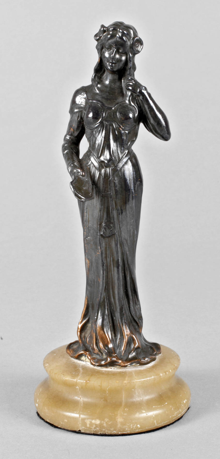 Jugendstilfigur Mädchen mit Spiegel