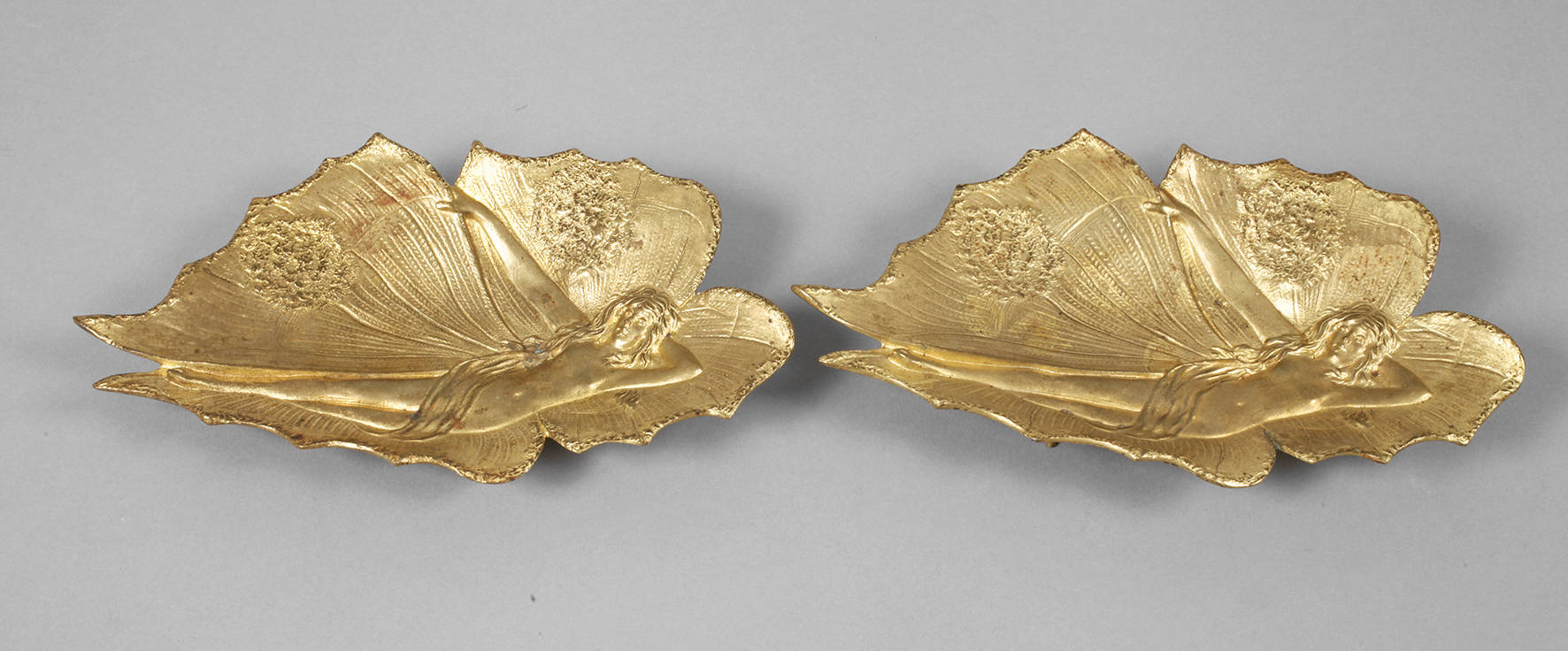 Paar Jugendstilschalen mit Elfenmotiv