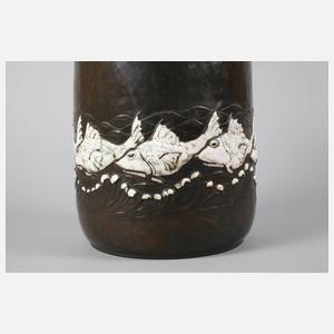 Große emaillierte Vase