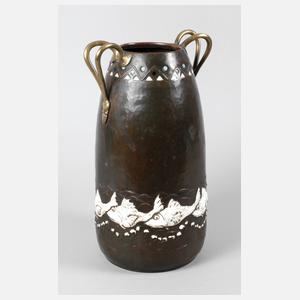 Große emaillierte Vase