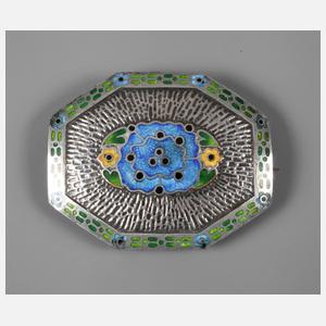 Brosche mit stilisiertem Blumenbukett