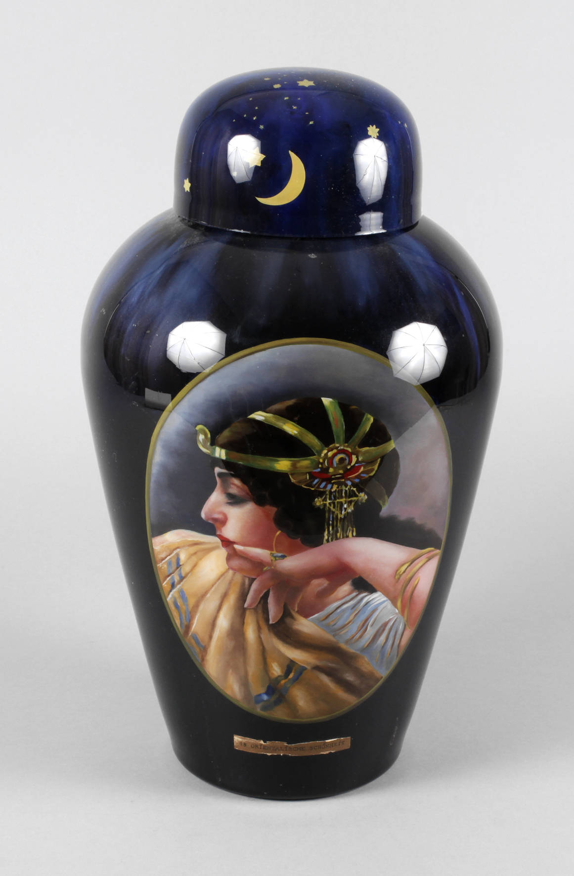 Große Deckelvase Hinterglasmalerei