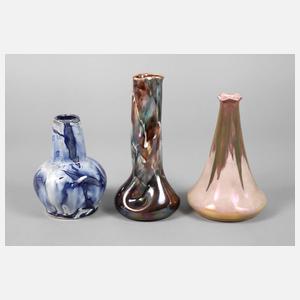 Drei Jugendstilvasen