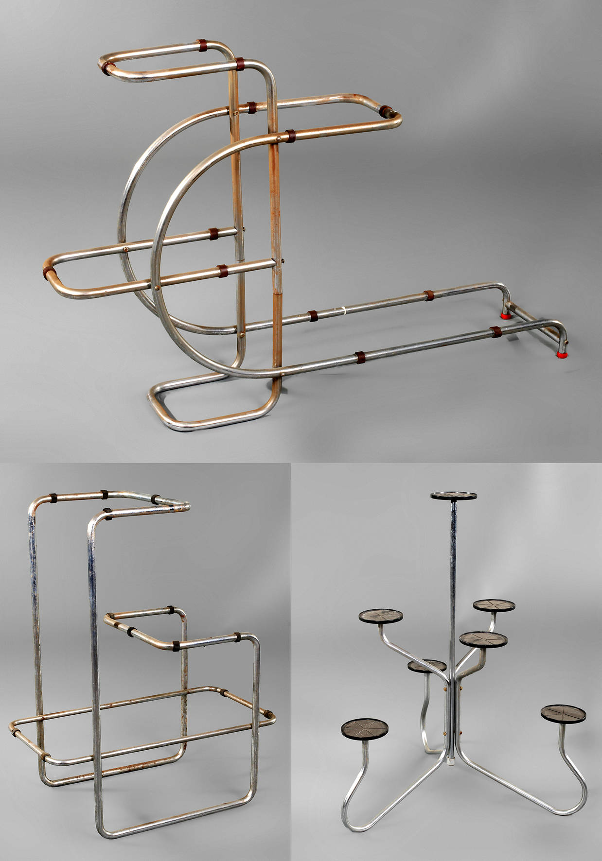 Drei Blumentische Stahlrohr