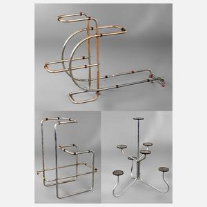 Drei Blumentische Stahlrohr