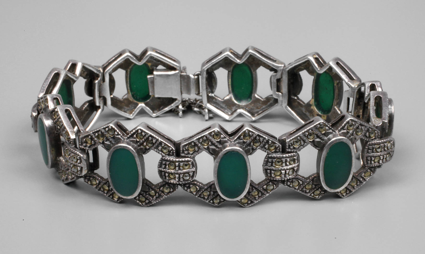 Silberarmband mit Markasitbesatz